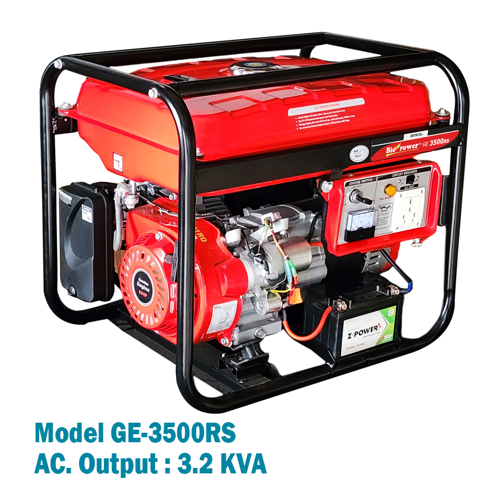 3.2 KVA Portable Generator, Model GE-3500RS, Petrol Run, Recoil & Self Start